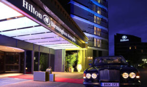 Main entrance of the Hilton Birmingham Metropole